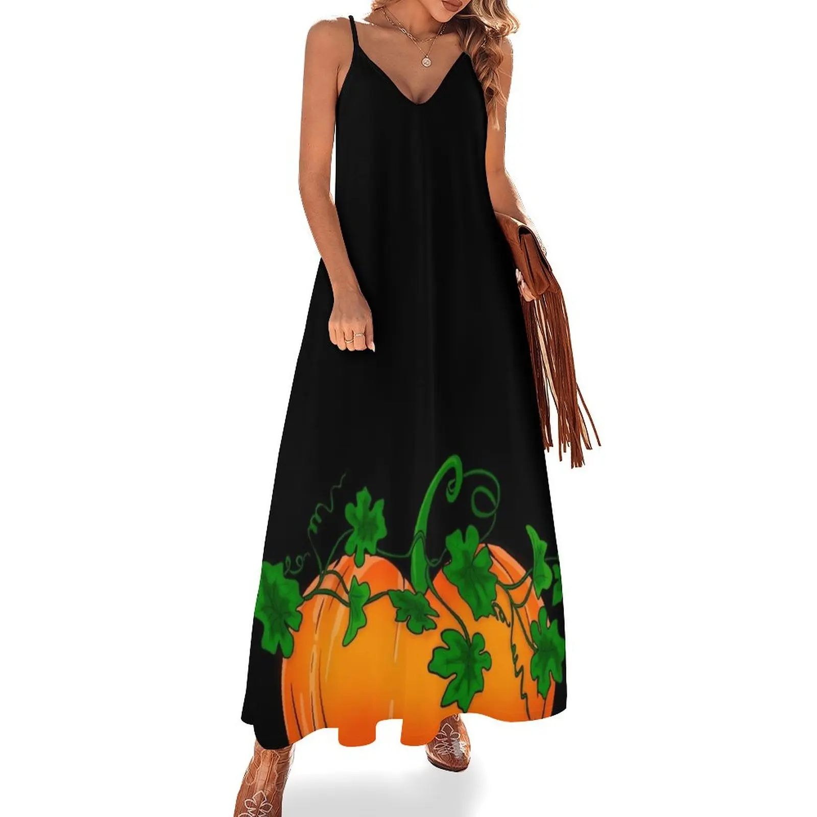 

Pumpkin heart Sleeveless Dress clothing women summer 2025 elegant dresses plus sizes dresses with long sleeves Dress