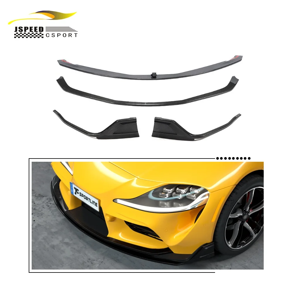 

Подходит для Toyota SUPRA A90 2019-2021, спойлер переднего бампера из углеродного волокна, сепаратор