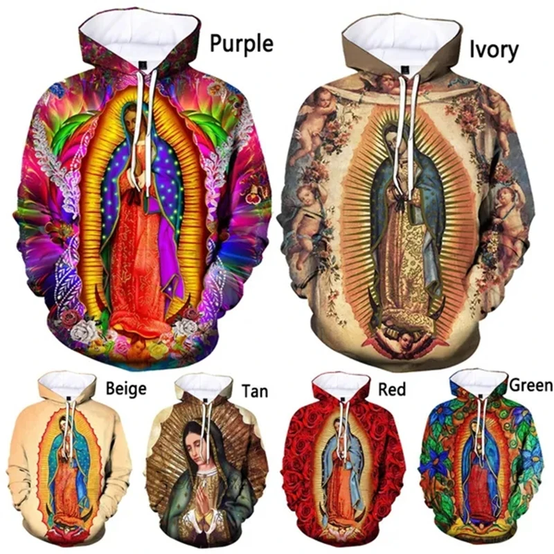 New Fashion Guadalupe Mexico Virgin Mary 3D Printed Hoodie Sweatshirt For Men Women Clothing Casual Pullovers Hooded Hoodies