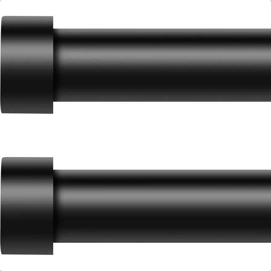 

2 Pack Curtain Rods for Windows 48 to 84 Inch 47 Feet Black 1'' Diameter Drapery Rods with End Cap Style Design Modern Adjustab