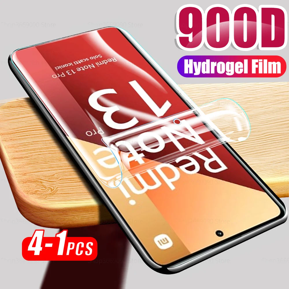 1-4Pcs Full Cover Hydrogel Film For Xiaomi Redmi Note 13 Pro 4G 5G Screen Protector Note13 13Pro Note13Pro Soft Protective Films