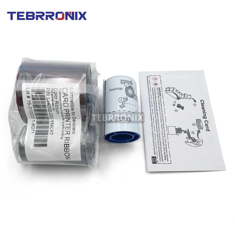 534000-003 شريط ألوان YMCKT جديد لطابعة بطاقات Datacard SP35 SP35Plus SP55 SP55Plus SP75 SP75Plus 500 طباعة/لفة #1