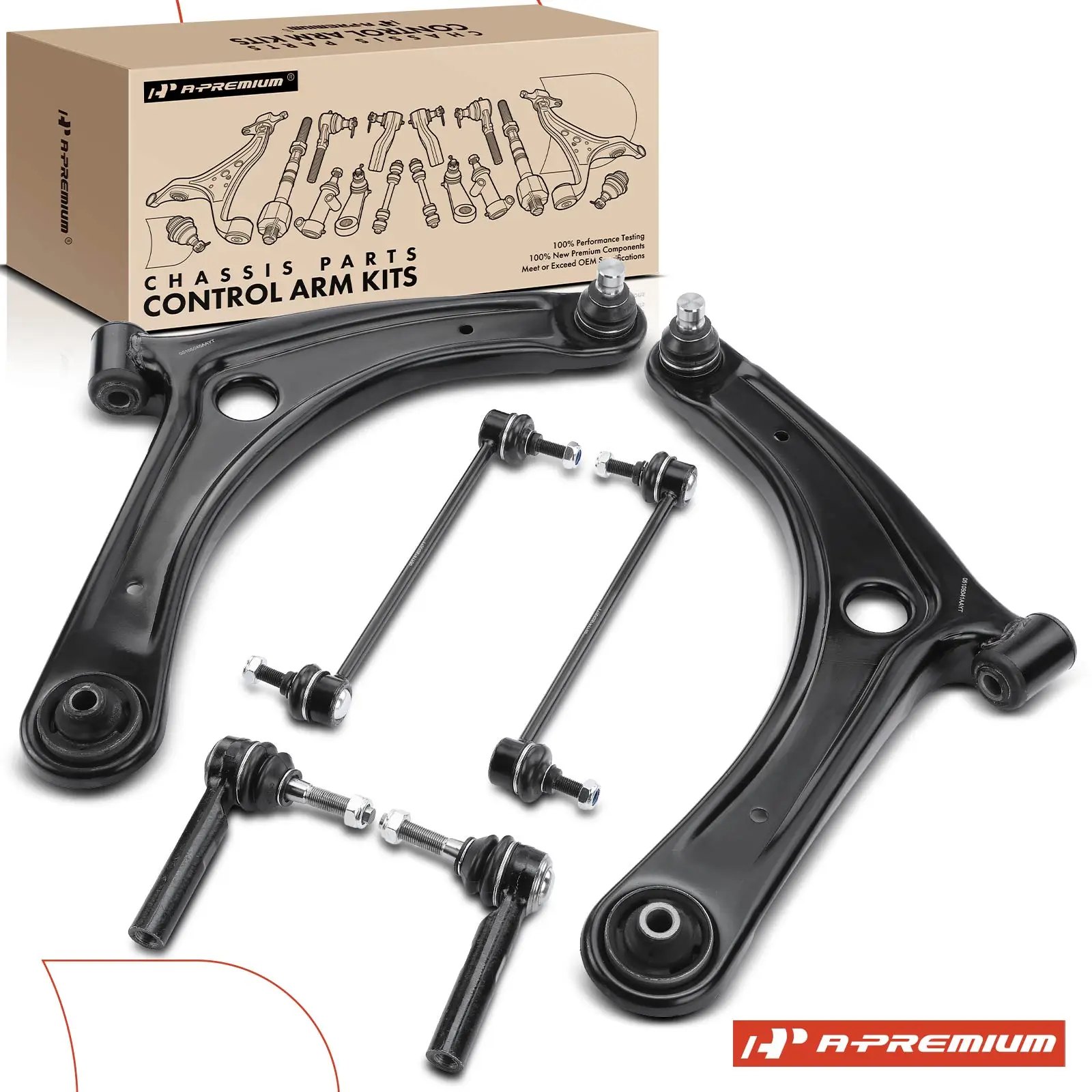 A-Premium 6x Front Control Arm Sway Bar Link Tie Rod End for Jeep Compass Patriot 2007-2017 Dodge Caliber 2007-2012
