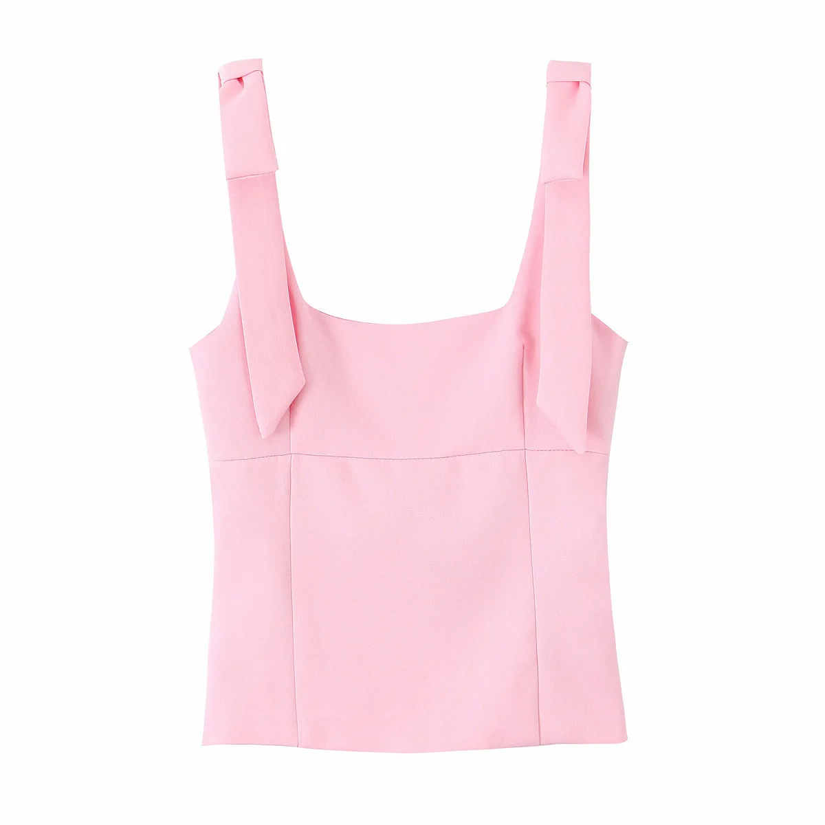 Yellow Crop Top Women Summer Sleeveelss Butterfly Top Woman Cuteore Bow White Camisole Top Backless Women's Tanks Top
