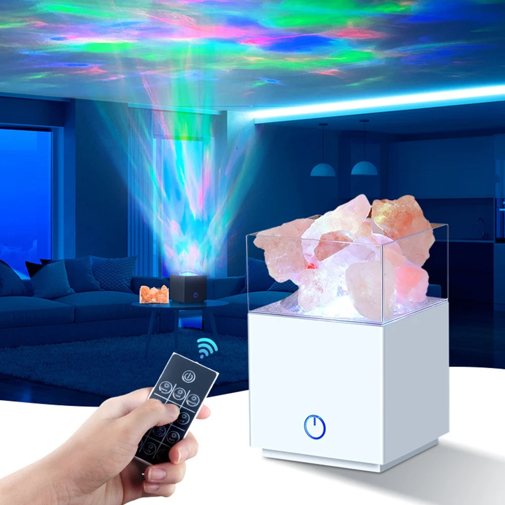 

Crystal Natural Salt Lamp USB LED Multicolor Night Light Table Lava Lamp Set For Bedroom Bedside Fixture Decor