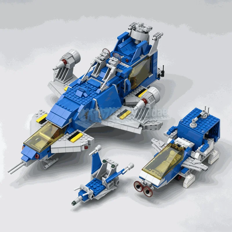 1514PCS Cosmic Fleet Voyager Space Ship MOC Model Custom Puzzle Sci Fi Vehicle Building Blocks DIY Assembly Educational Toy Gift