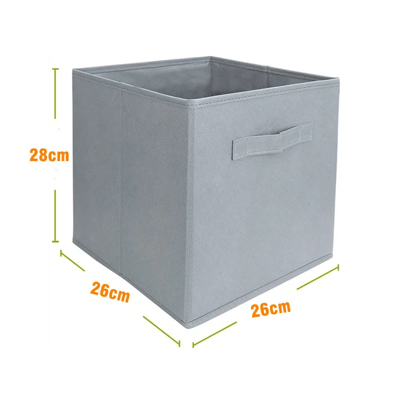 Non-Woven Cloth Box Drawer Basket, Wardrobe Collection Basket, Foldable Cube Storage Box, 27 CMX27CMX28cm