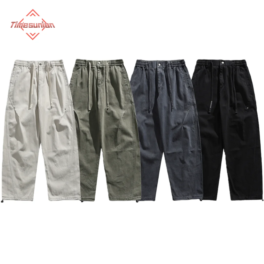

2026 Spring Work Pants Man Casual Streetwear Wide Leg Pants Solid Straigh Loose Hip Hop Sports Harem Cargo Trousers