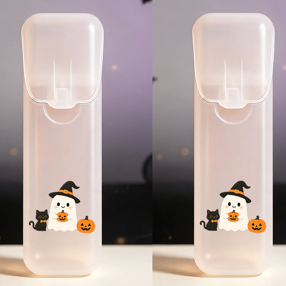4/2/1 Piece Halloween-Themed Portable Toothpick and Floss Storage Box - Leak-Proof Sealed Travel Medicine Box with Transparent Lid, Halloween Main Design - Suitable for Storing Compact Medical Care Supplies, Suitable for Toothpicks and Dental Floss, Made of Durable Plastic Material, Suitable for Travel, Outdoor, Home, and Office Environments - Space-Saving Design, Halloween Small Gift view 5