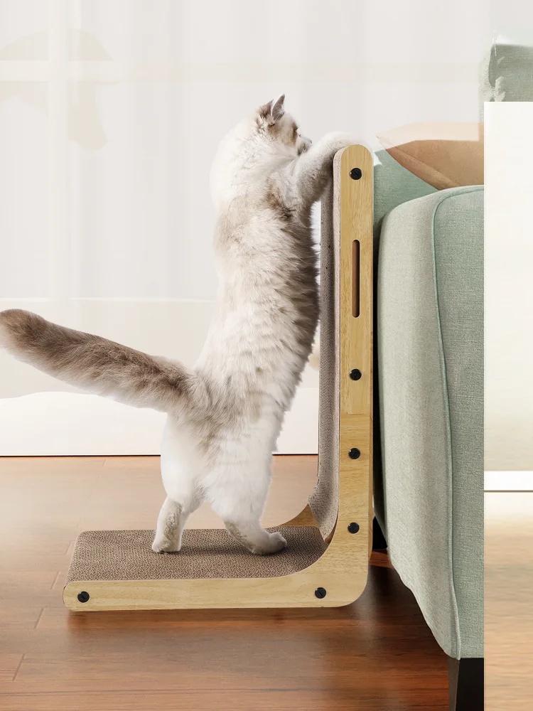 Vertikales, verschleißfestes Katzenkratzbrett, integrierte große Wellpappe-Katzenkratzmatte, Katzenspielzeug, Haustierbedarf – Detail 4