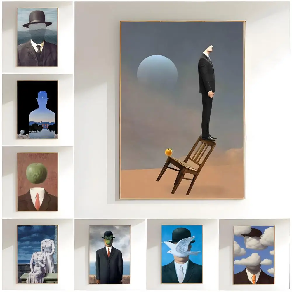 surreal artist r-ren magritte Poster Classic Wall Art  Home Decor  Peel and Stick Unframed