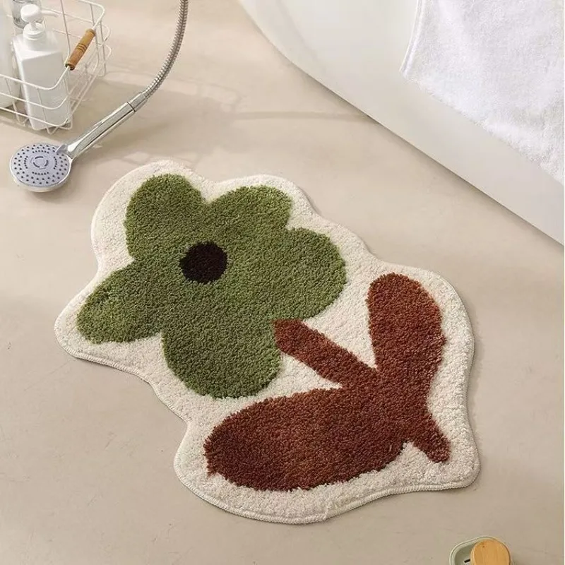 Imitation cashmere bathroom floor mat toilet toilet toilet door absorbent foot mat household quick-drying carpet