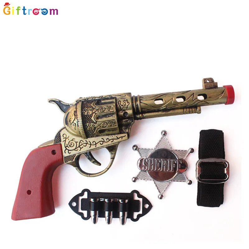 Masquerade Ball Props Retro Western Cowboy Gun Adults and Children Toy Holster Belt Chapter Plastic Sea Gun Cosplay Props