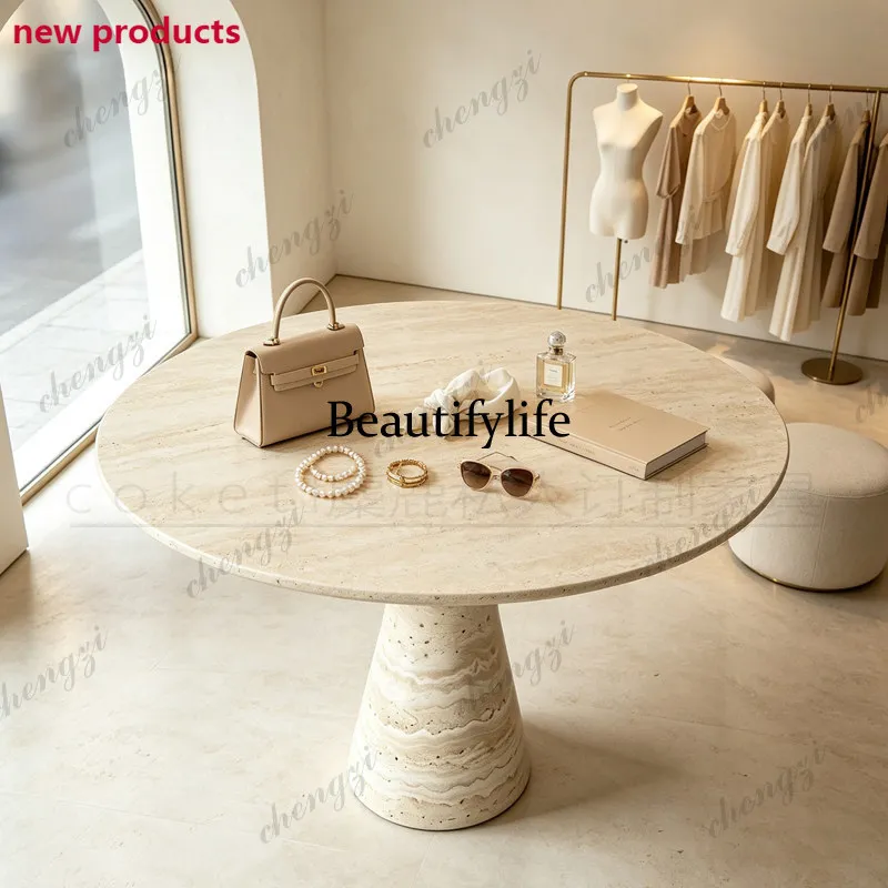 Cream Wind High Sense Nakajima Tai Round Clothing Store Display Marble Display StandA68