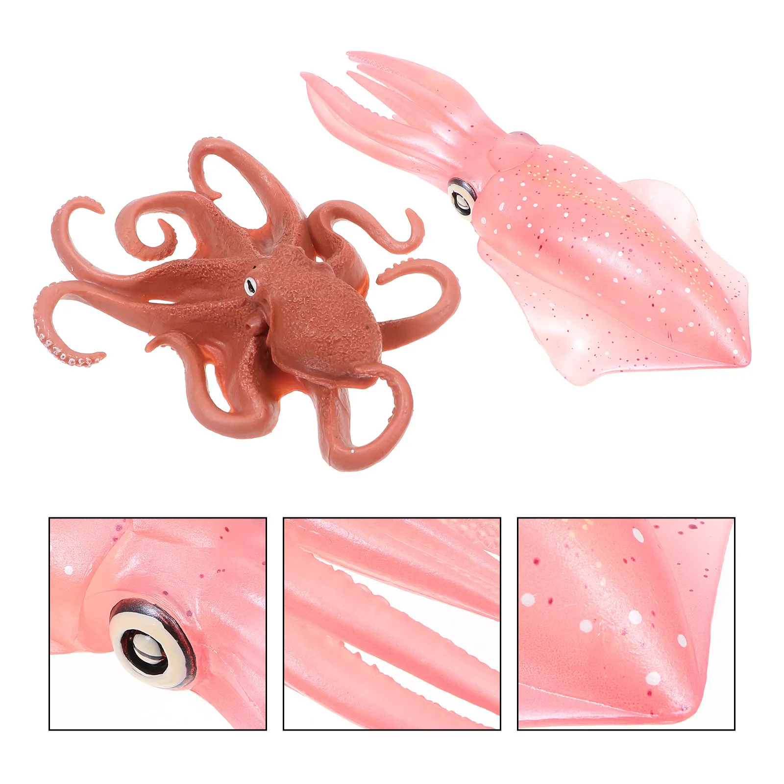 

2Pcs High-Quality PVC Squid Octopus Simulation Animal Educational Playset for Kids Creative Parent-Child Interactive Fun