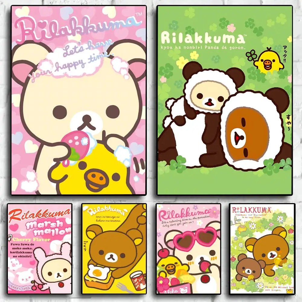 Cute Character R-Rilakkuma Poster Trendy Wall Art Aesthetic Room Decor Print Living Room Bedroom Home Decoration