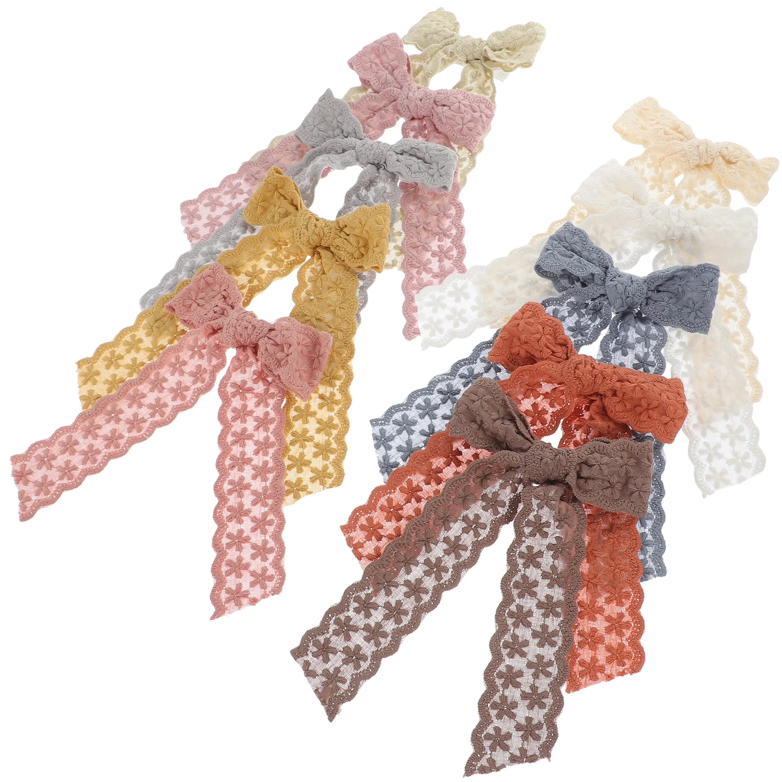 10 Pcs Vintage Hairpin Clips Cute Bow Tie Girl Accessories Polyester Spandex Girls