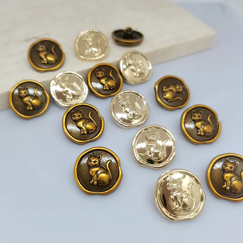 17.5/25MM Cute Vintage Cat Design Metal Buttons Of Clothing Wholesle Fashion Decor High Quality Button For Women Dress Sewing