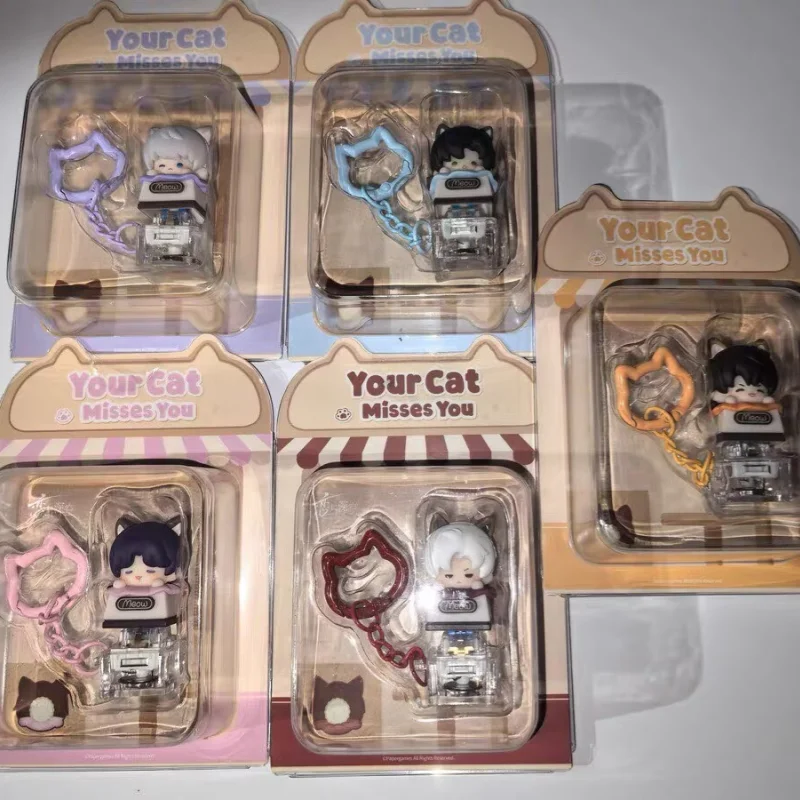 Love And Deepspace Cats Want To Be Taken Away Series Keycap Figure 3.2cm Cute Anime Character Pvc Abs Metal Keychain Toy Gifts