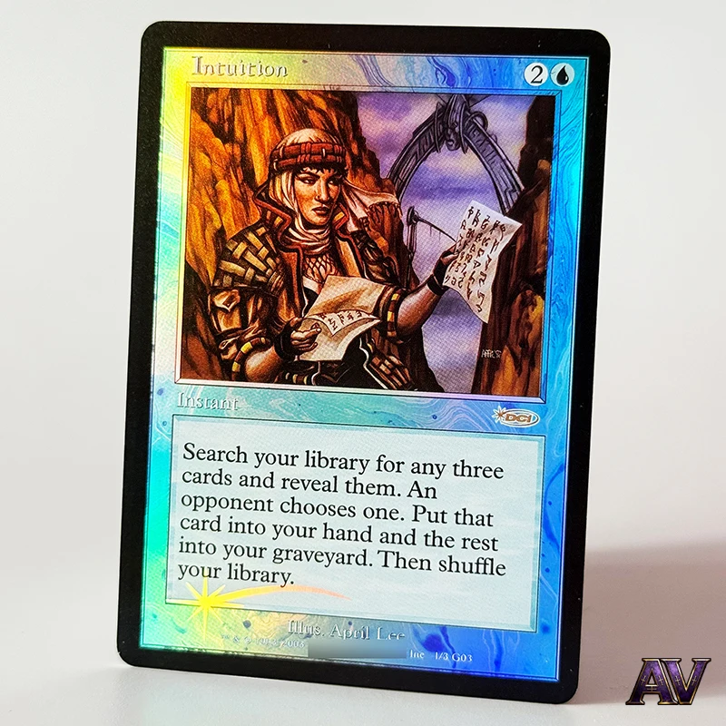 

Instant Intuition Creature Human Druid Living Death Sorcery Judge Gift Cards G03 G01 Hobby Magical Proxy Card with Holographic