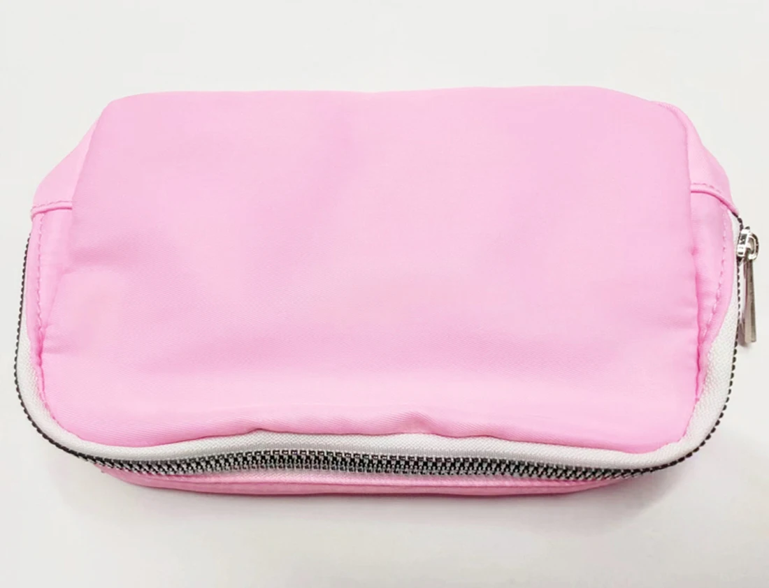 

3pcs Cosmetic Bags Nylon Plain Large Capacity Waterproof Protable Long Makeup Bag Mix Color