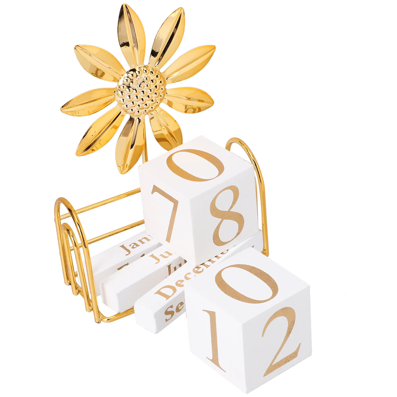 

1 set Wooden Calendar Blocks Stylish Practical Decorative Design Perpetual Desk Office Home Vintage Display Date Table