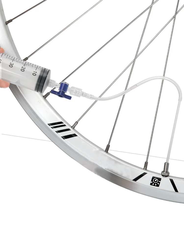 AliExpress riderace Bicycle Tubeless Tyre Sealant Injector Injection Tool Schrader Presta Valve Core Removal Tool 60ml Syringe Rubber Hose Kit