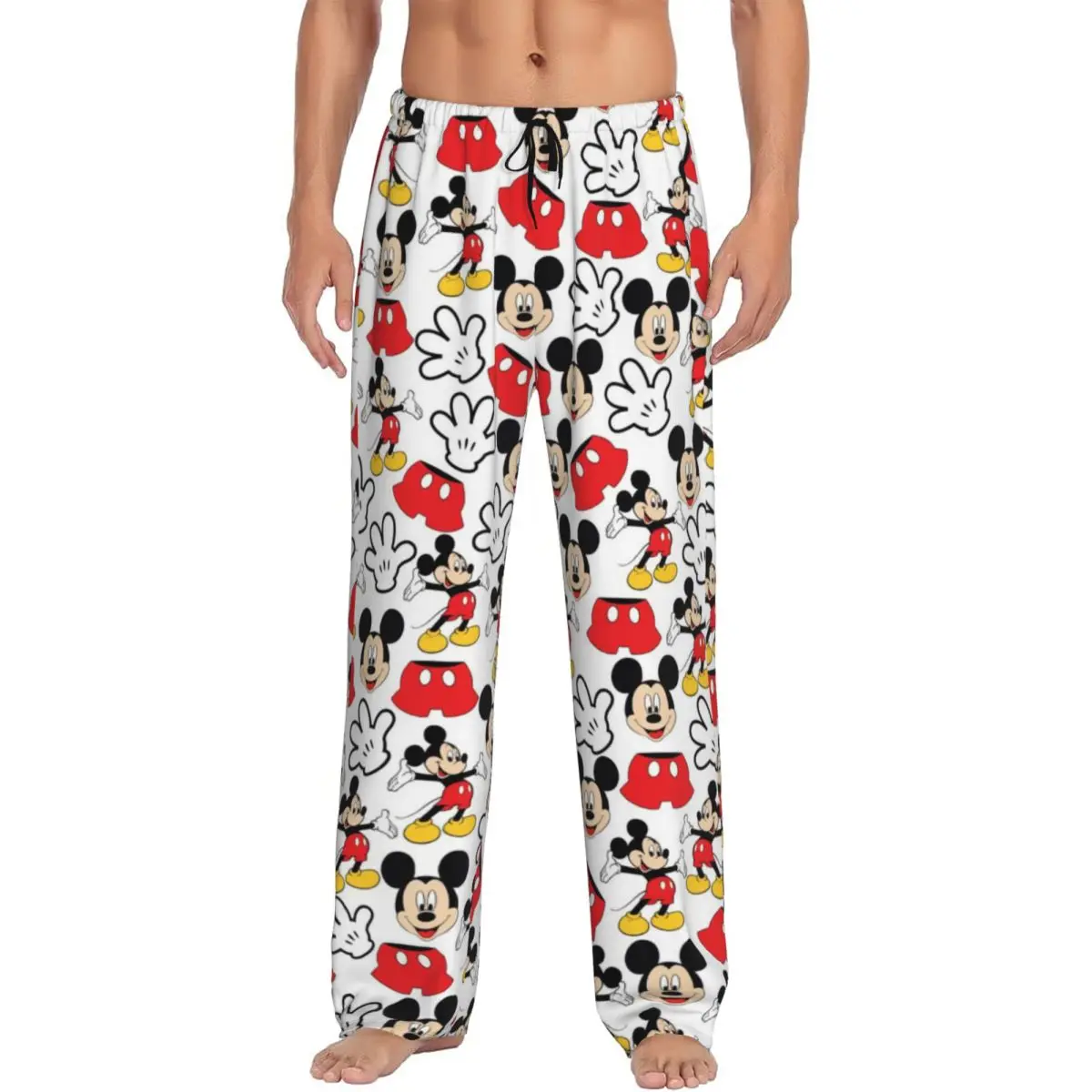 

Custom Print Minnie Mickey Mouse Cartoon Animation Pajama Pants Men's Sleep Sleepwear Bottoms with Pockets