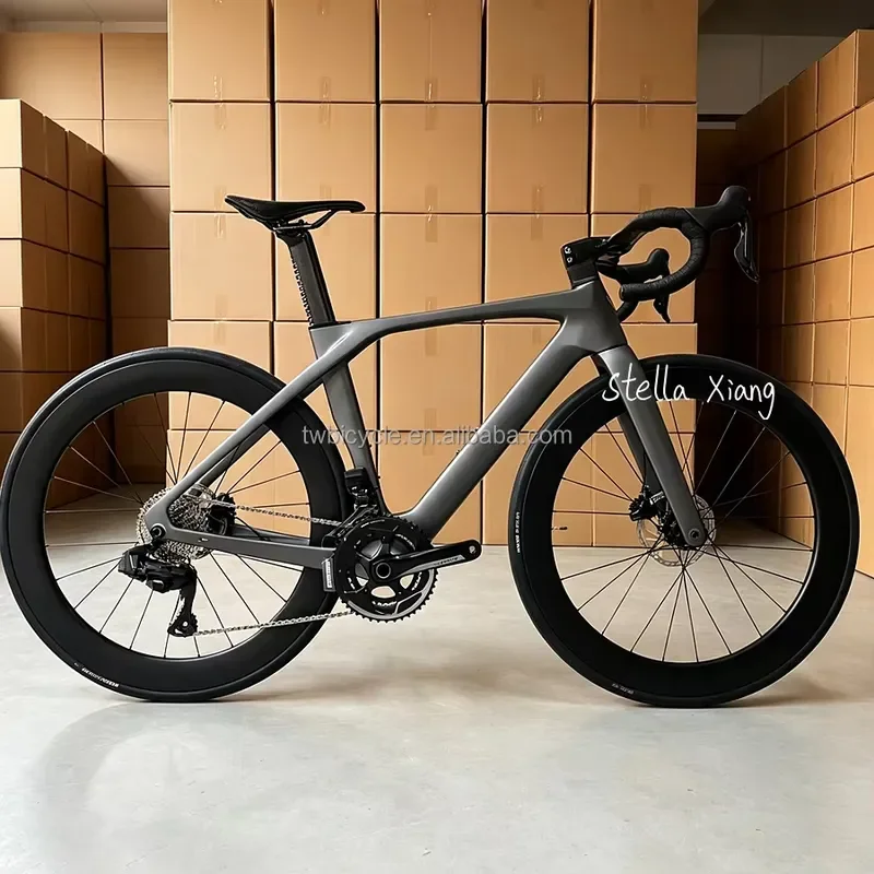 8.8kg Ultra-light Full Carbon Fiber Road Bike for T10Pro Wireless Electronic Shifting 24-speed Carbon Wheel Disc Brake