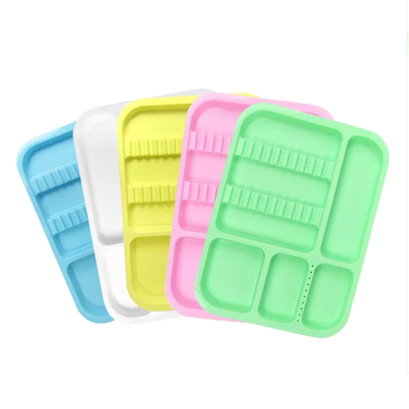 Colorful Dental Tray For Instruments Autoclaveble Plastic Flat Trays Dentist Tool Split Management Organizer Disinfection Holder