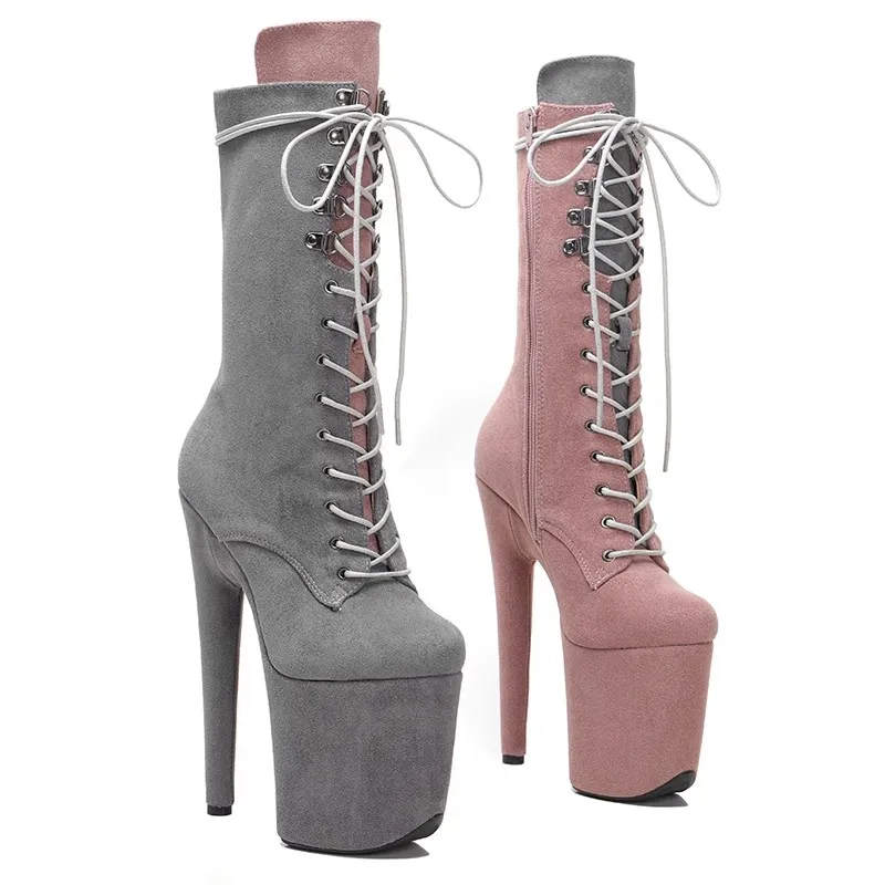 

New 20CM/8inches Suede Upper Modern Sexy Nightclub Pole Dance Shoes High Heel Platform Women's Boots 127