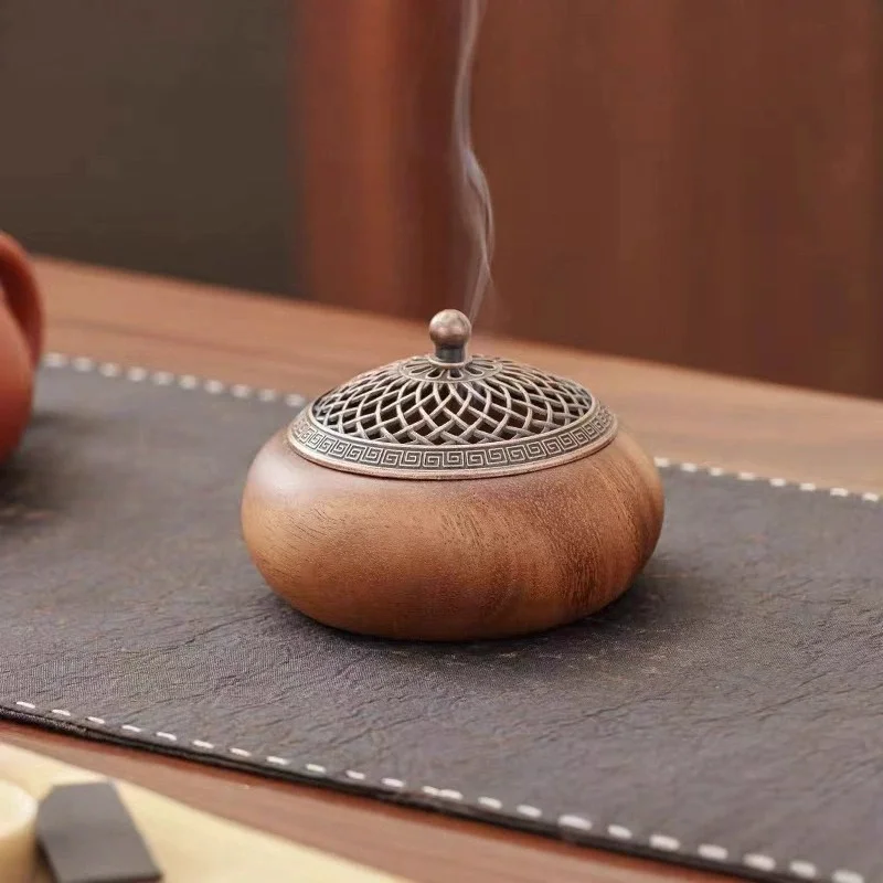

Solid Wood Pan Incense Burner, Indoor Aromatherapy Burner with Sandalwood Incense, Tea Ceremony ,prayer Rooms, Yoga Decoration