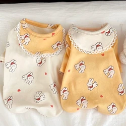 Cute Rabbit Print Pet Vest Summer Thin Dog Clothes Teddy Cartoon T-Shirt Puppy Soft Pullover Pet Supplies XS-XL