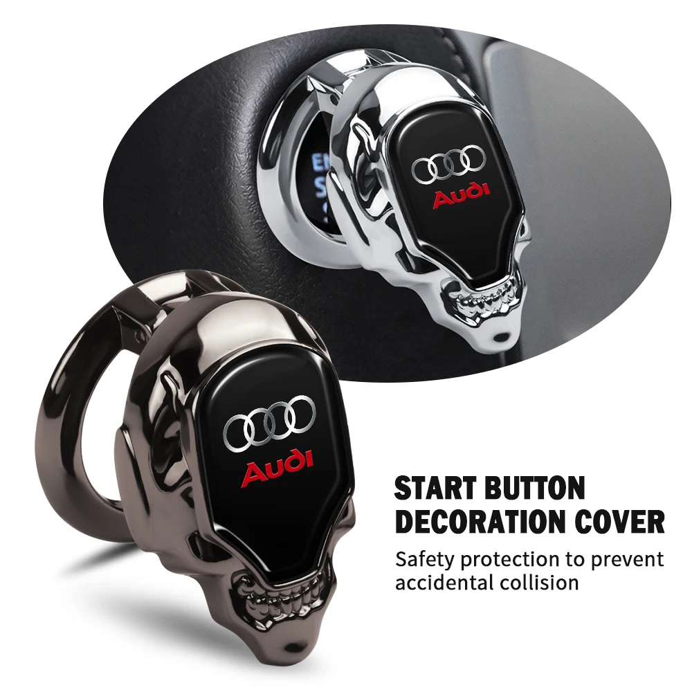 For Audi Sline RS A6 Q3 A3 B5 B9 Q7 8V A5 A4 C6 C5 Q5 S Metal Car One-touch Engine Start Stop Button Protective Cover ​Sticker