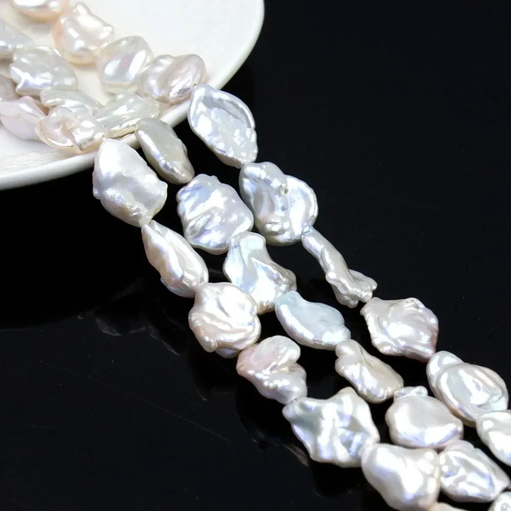 الباروك غير النظامية شكل لؤلؤ المياه العذبة الطبيعية فضفاض خزر عازل ستراند 11x15 مللي متر لصنع المجوهرات عقد دي اي واي سوار #3