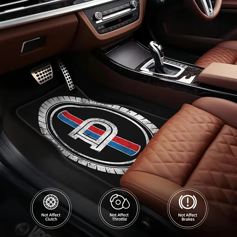 4pcs Datsun 1200 Logo Car Floor Mats | Fashionable Polyester Mats Suitable For Front And Rear Seats, Universally Applicable