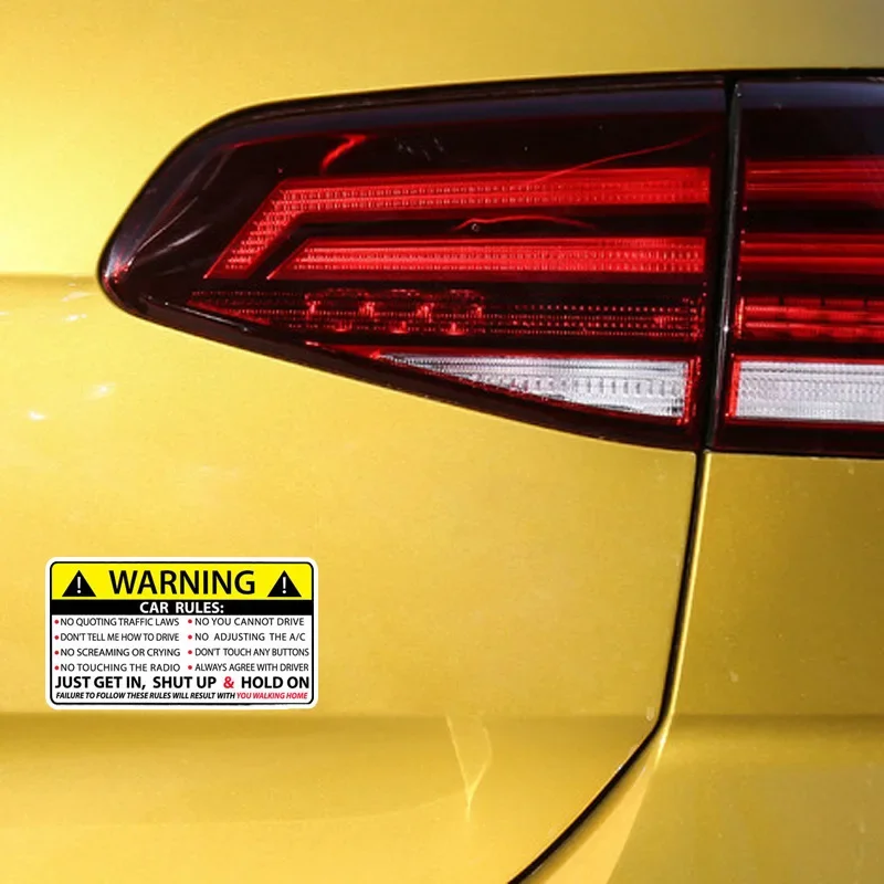 Safety Rules Car Sticker Waterproof Vinyl Decal for Vehicle Window Bumper Motorcycle Auto Warning Reminder Decoration