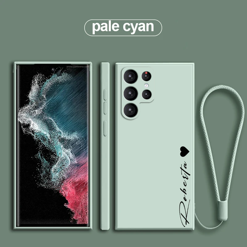 S24 S23 Ultra 5g Etui Spersonalizowane Nazwa Płynna Silikonowa Osłona Do Samsung Galaxy S24 S23 S22 S21 Ultra Plus S20FE
