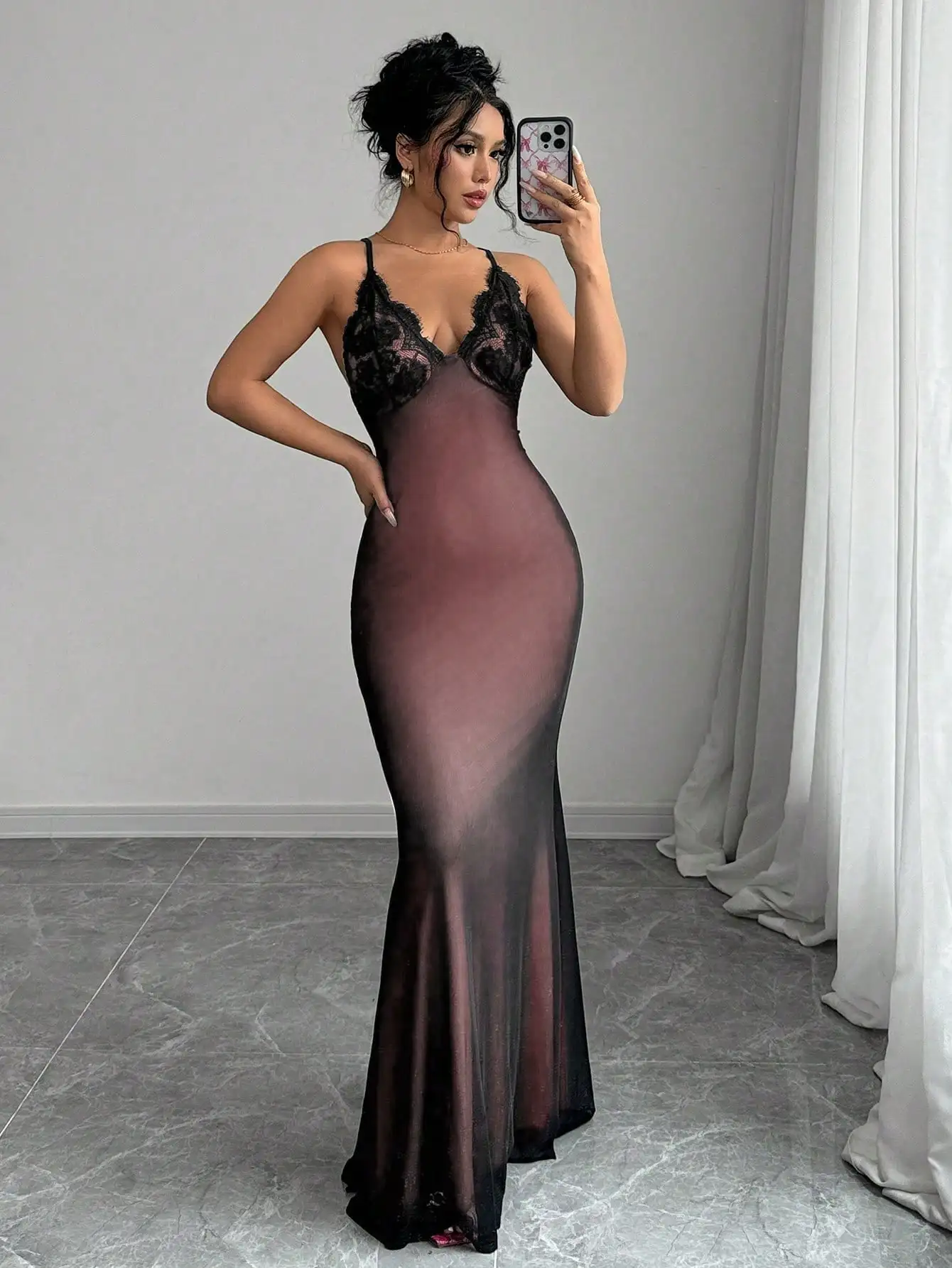 

Красивое контрастное кружевное платье с v-образным вырезом и открытой спиной, крест-накрест на бретельках, ажурное облегающее платье-комбинация с подолом русалки для женщин, женский наряд макси