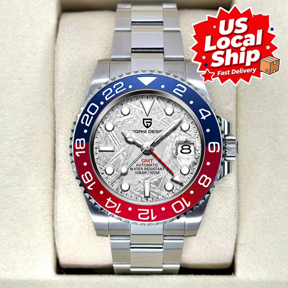 PAGANI DESIGN Top Brand GMT Dual Time Zone Function Watch Sports Mechanical Automatic 316L Stainless Steel Waterproof Luminous Business Luxury Watches for Man PD-1662