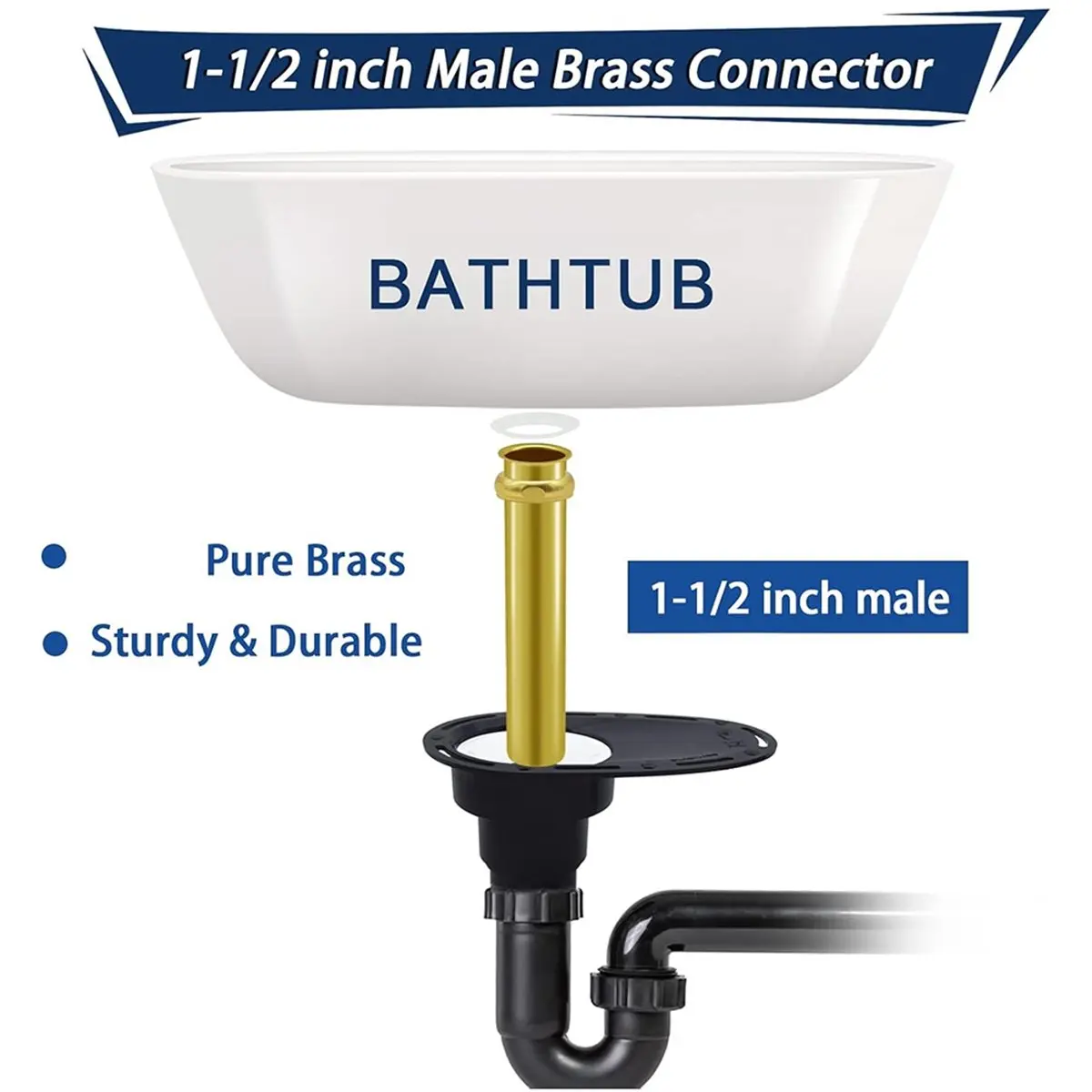 【abode】kit-grezzo-di-scarico-per-vasca-indipendente-per-vasca-da-bagno-indipendente-con-tubo-in-ottone-e-tubo-in-abs