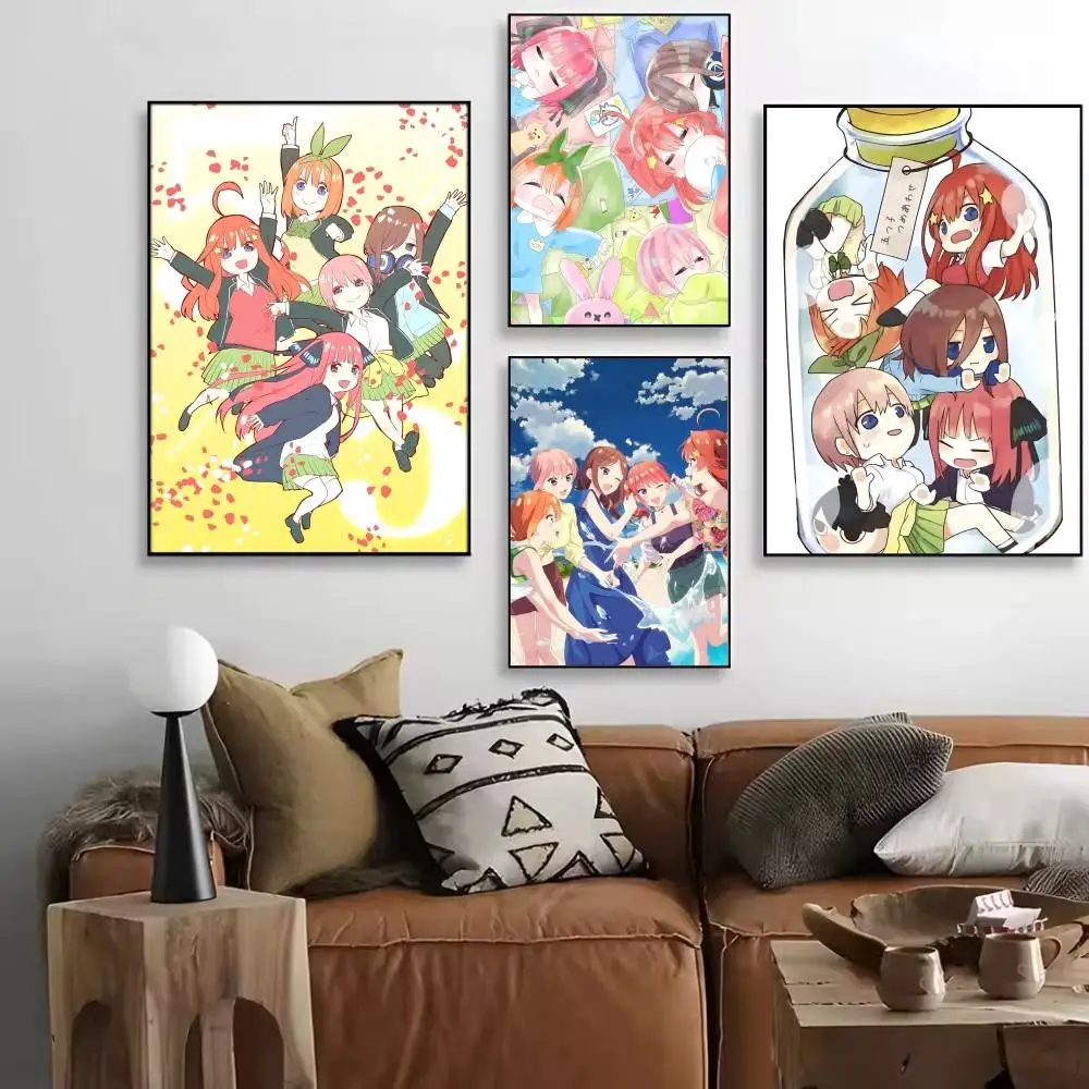 Anime Q-Quintessential Quintuplets Cute Posters High Quality Self-adhesive Wall Art Decorations Color Prints Sticky