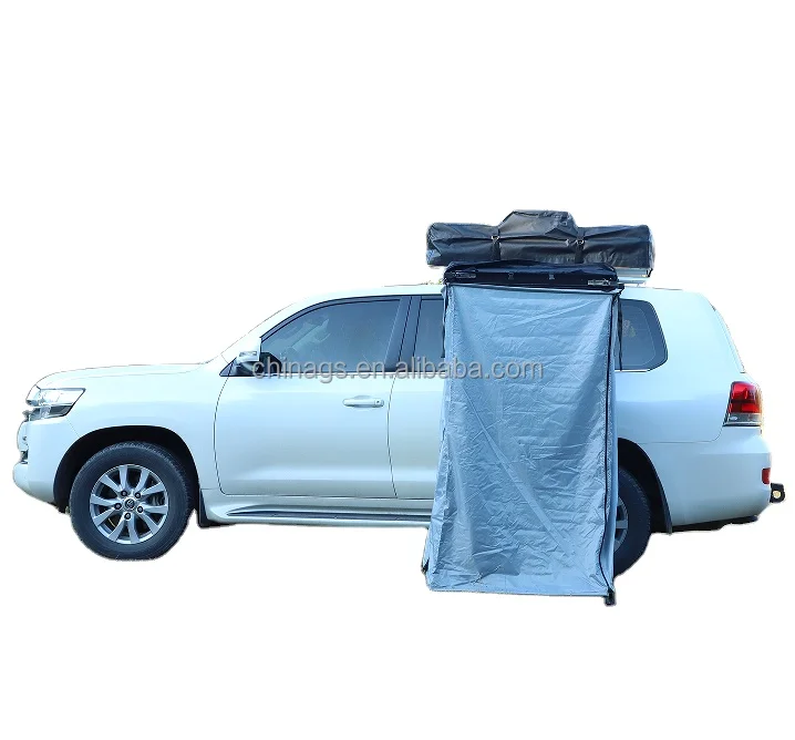 Outdoor Roof Top Shower Toilet Tent with Canvas Diagonal Bracing for Camping Car Side Awning Four-season Quick Automatic Opening - view 2