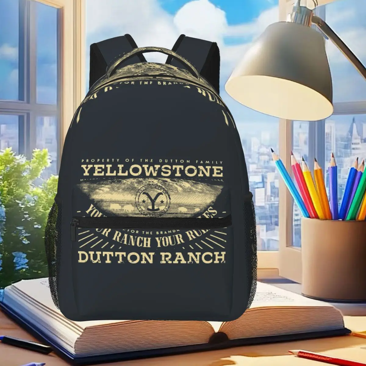 Yellowstone Dutton Ranch TV Shows Western Cowboy Graphic Backpack Student Boys Girls BookBag Children School Bag Shoulder Bags