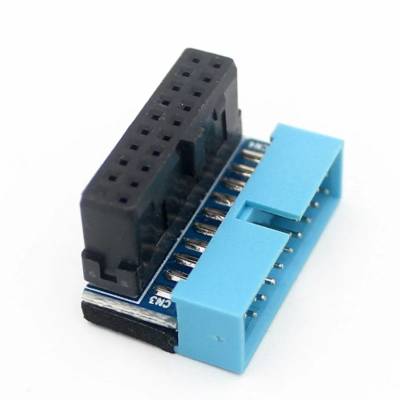 2Pcs USB3.0 19/20Pin Steering Joint Socket Desktop Computer Motherboard Vertical Pin Holder 90 Degree Elbow Plug