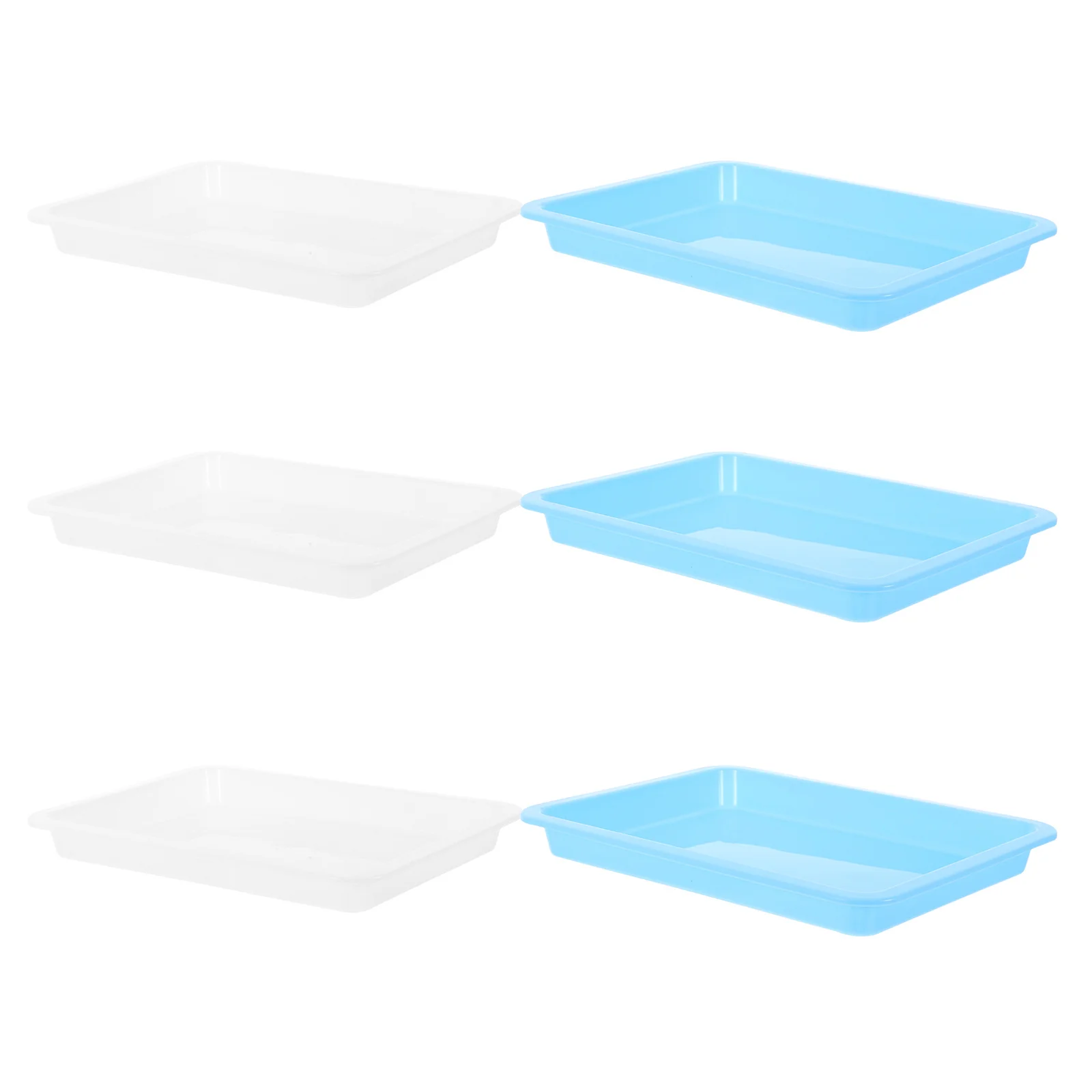 

6pcs Laboratory Trays Leakproof Plastic For Chemical Experiments Teaching Labs Research Drying Organizing Storage Scientific
