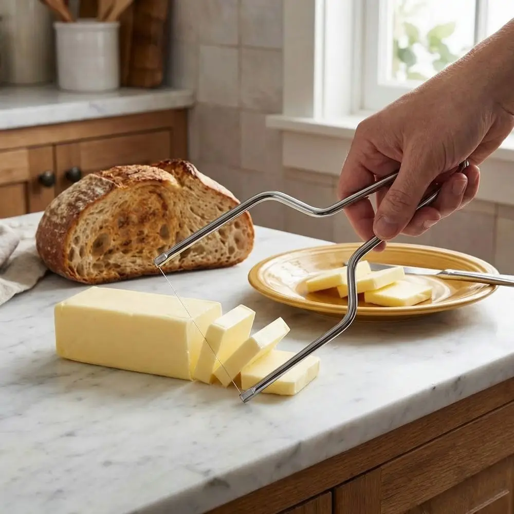 2PCS Stainless Steel Cheese Slicers Y Type Ergonomic Cheese Cutter Handheld Easy Clean Butter Cutter Foie Gras/Butter