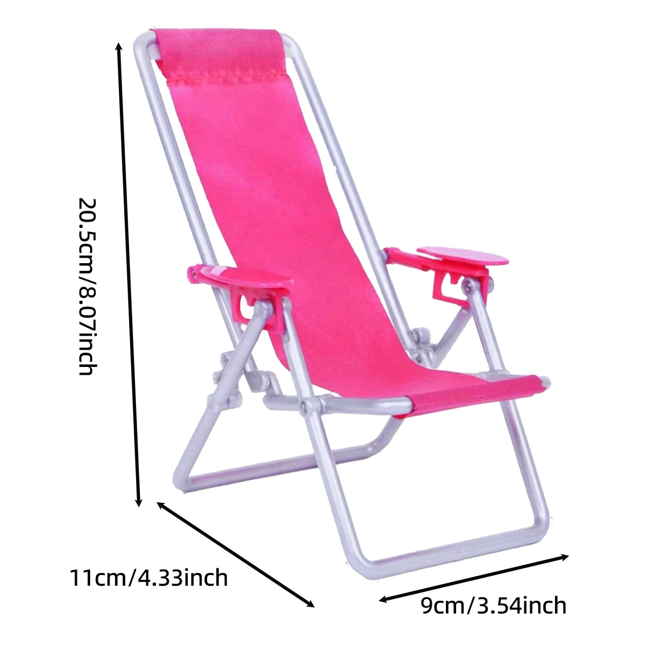 Summer Beach, Non Doll, Party Beach Chair, Suitable for 11.81 Inch Dolls, Foldable Beach Chair, Doll House Accessories