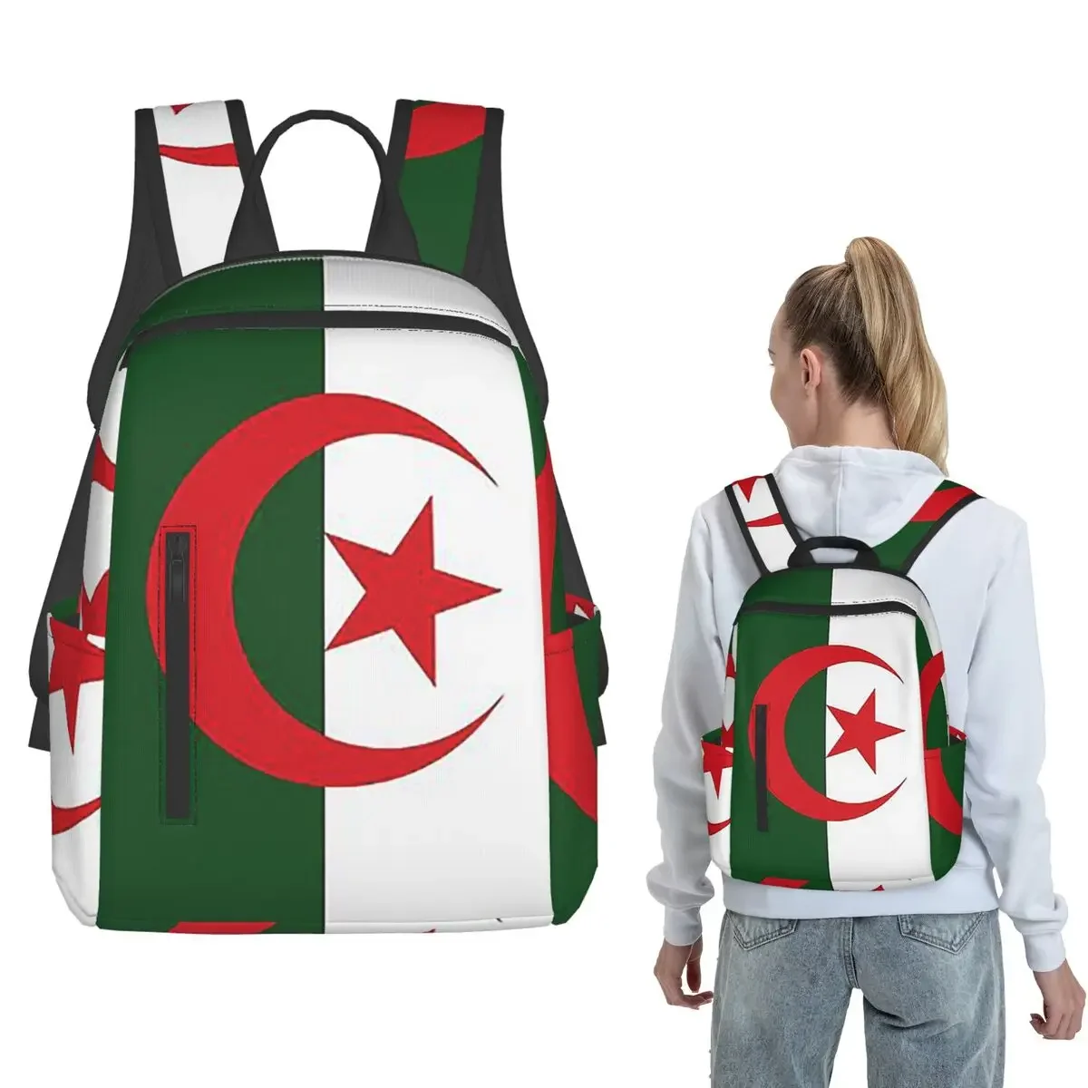 Algeria Official Flag Of Algeria Backpack Daypack Kids BookBag School Bag Shoulder Bags for Men Women