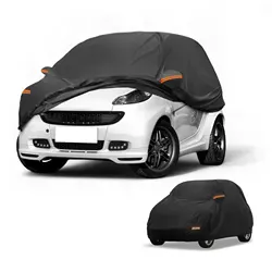 UXCELL Cubierta de coche impermeable para todo tipo de clima protección contra la lluvia cubierta exterior completa 190T-PU para Smart Fortwo con tiras reflectantes